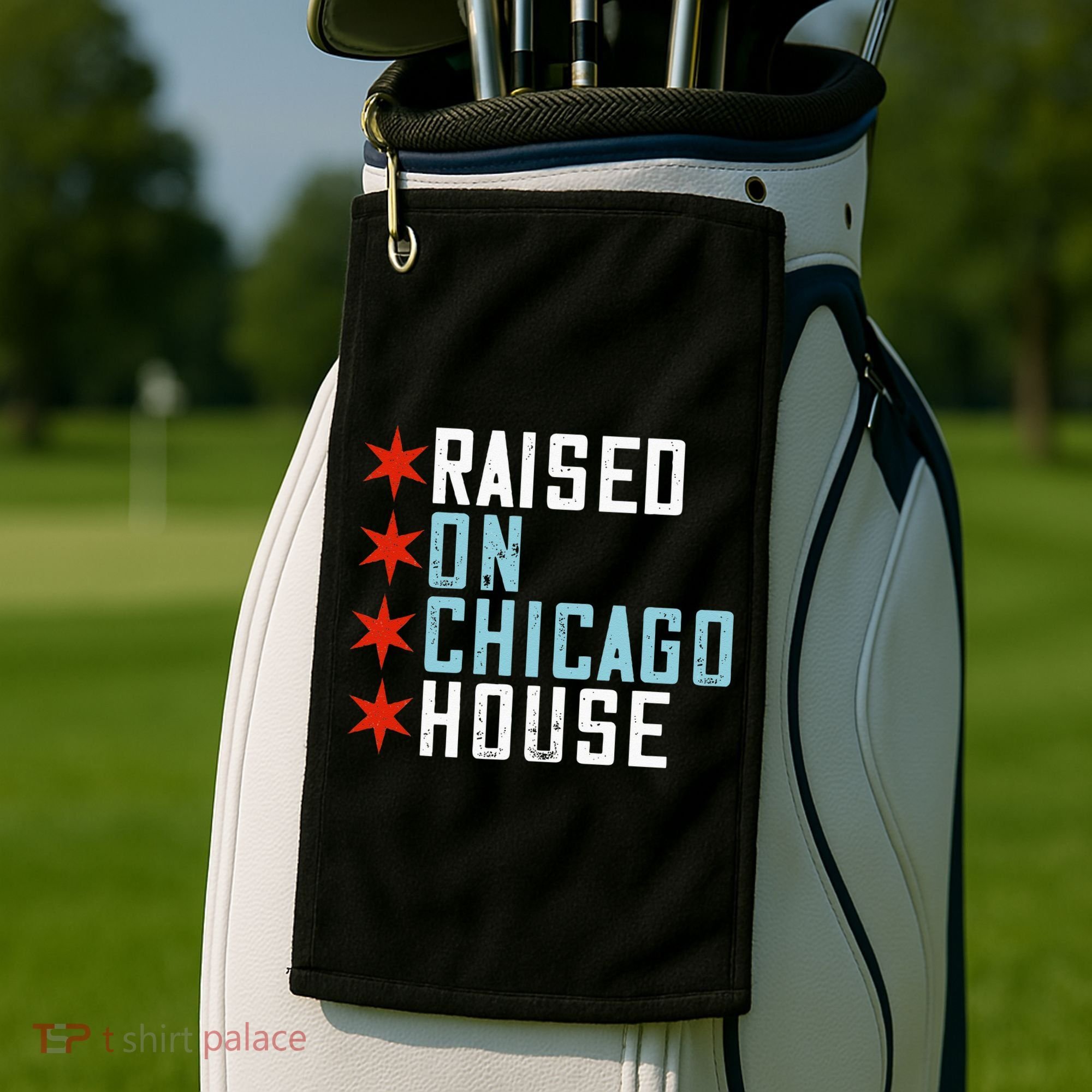 Raised On Chicago House Music EDM DJ Illinois Raver Golf Towel
