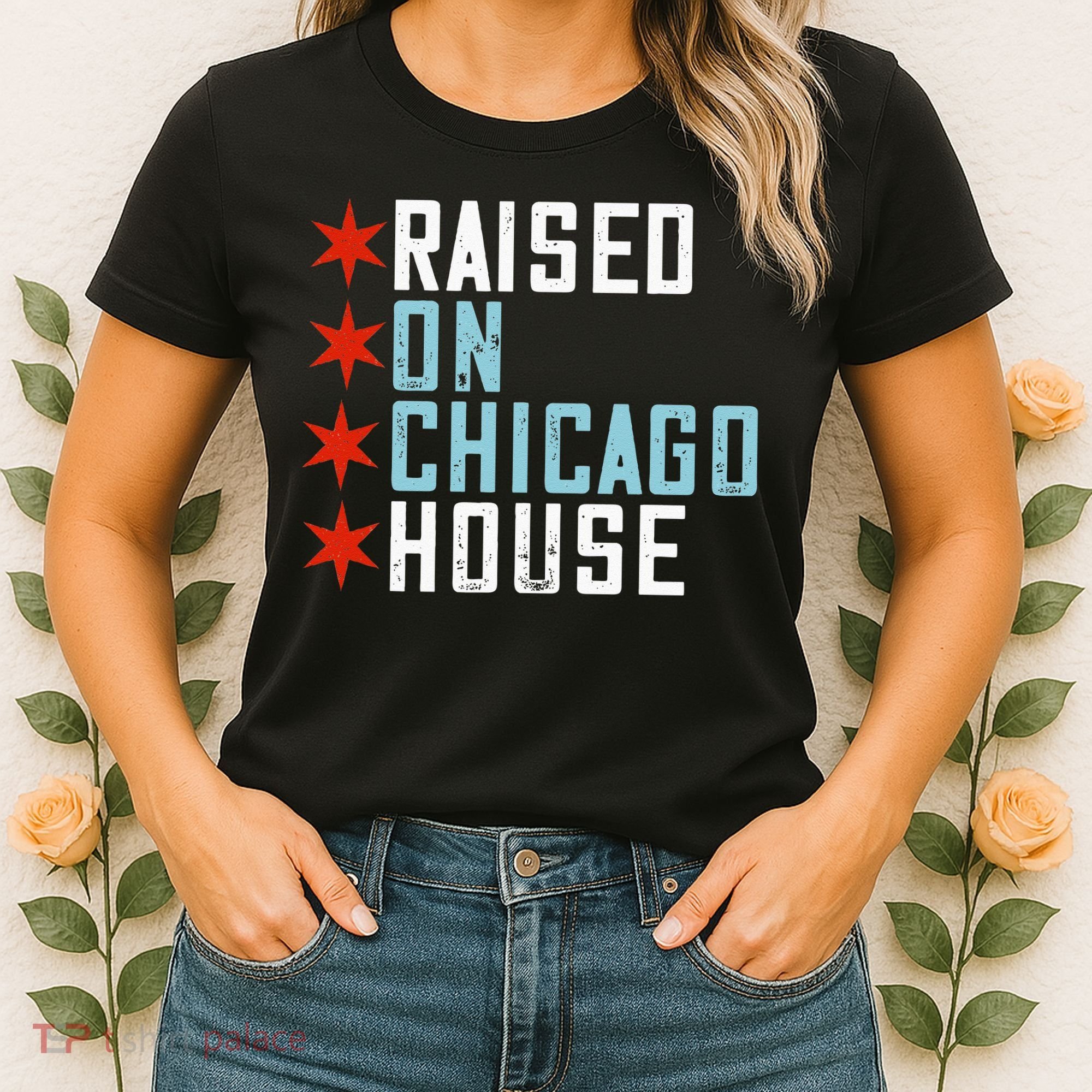Raised On Chicago House Music EDM DJ Illinois Raver Women's T-Shirt