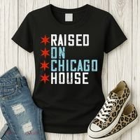 Raised On Chicago House Music EDM DJ Illinois Raver Women's T-Shirt thumb 3