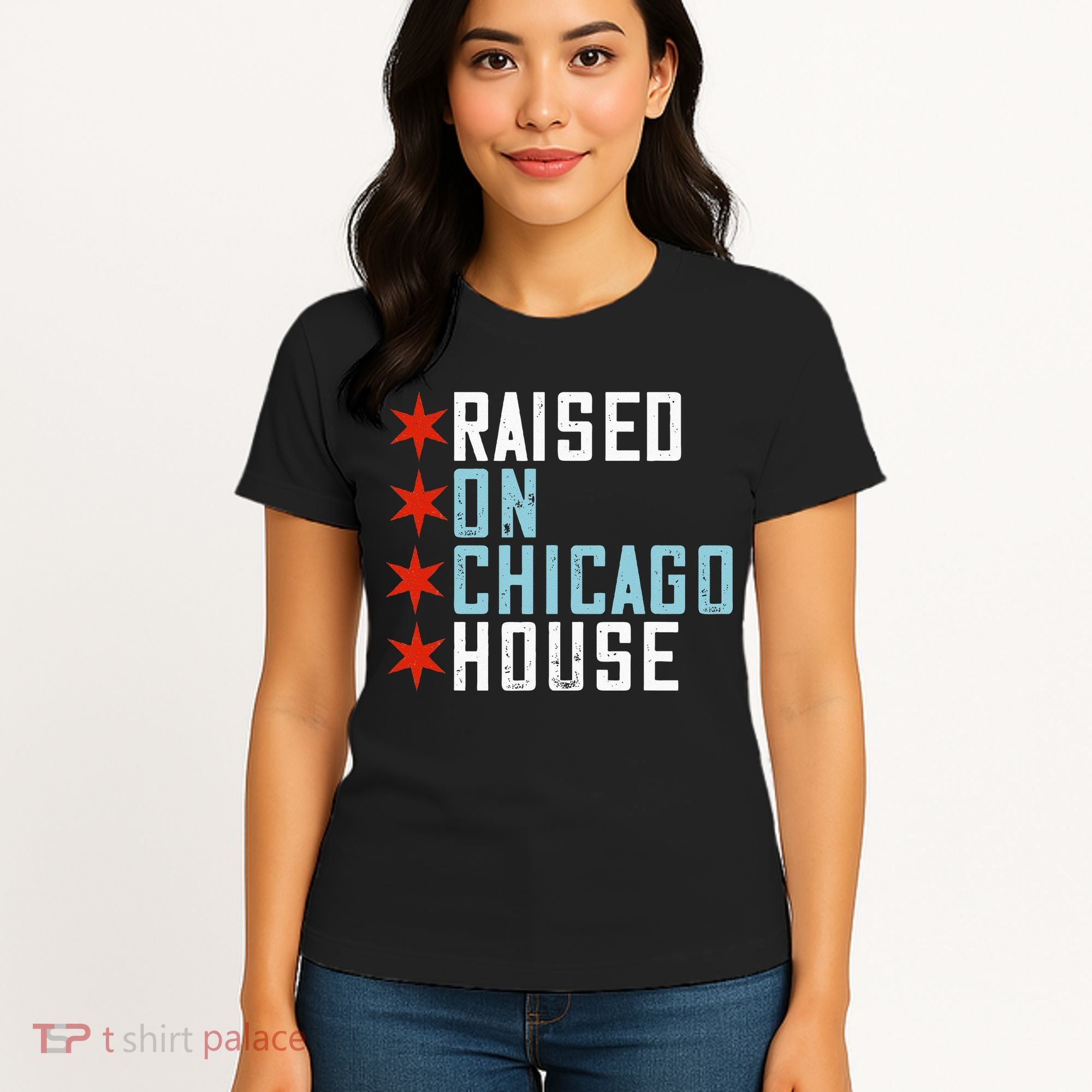 Raised On Chicago House Music EDM DJ Illinois Raver Women's T-Shirt