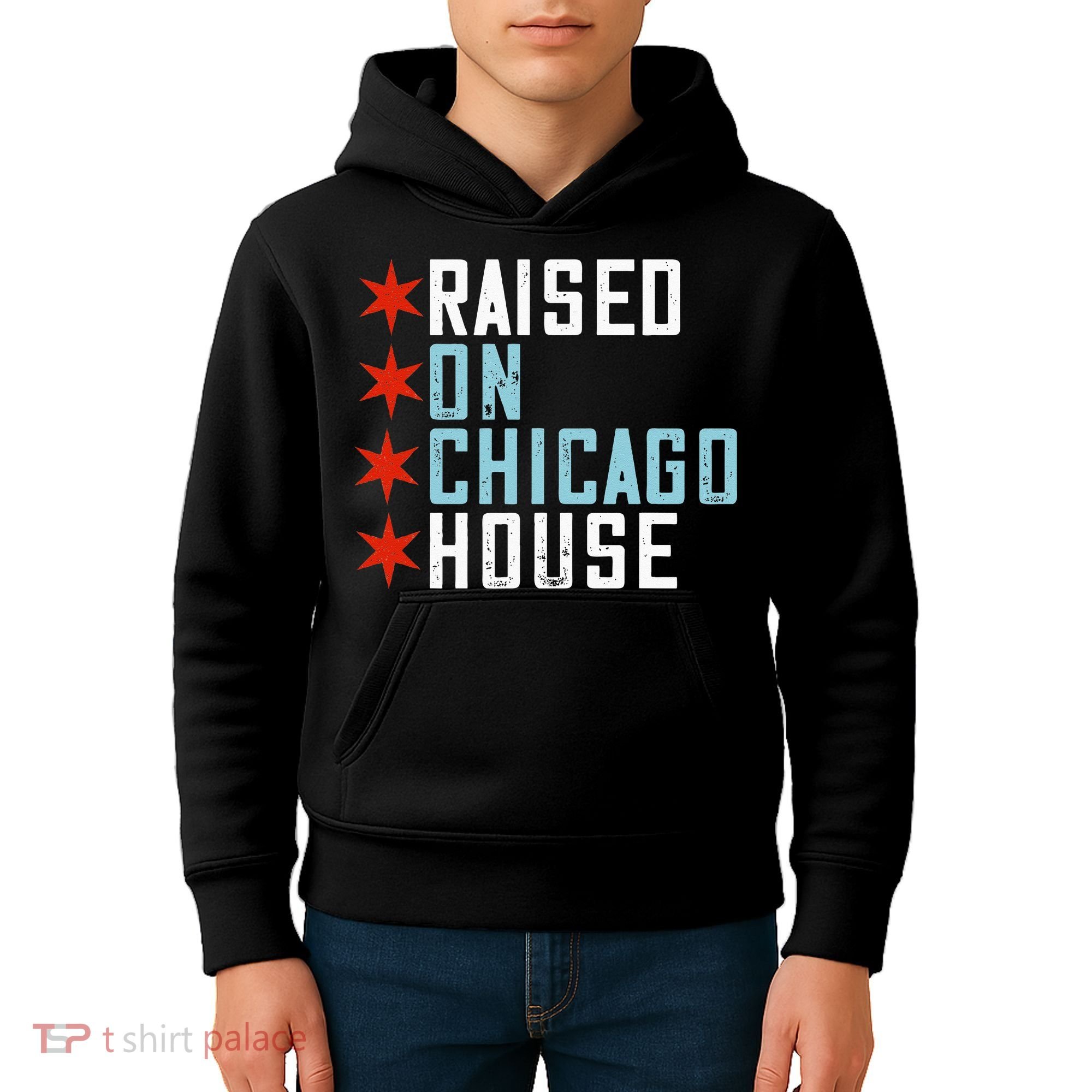 Raised On Chicago House Music EDM DJ Illinois Raver Kids Hoodie