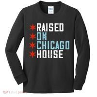 Raised On Chicago House Music EDM DJ Illinois Raver Kids Long Sleeve Shirt thumb 0