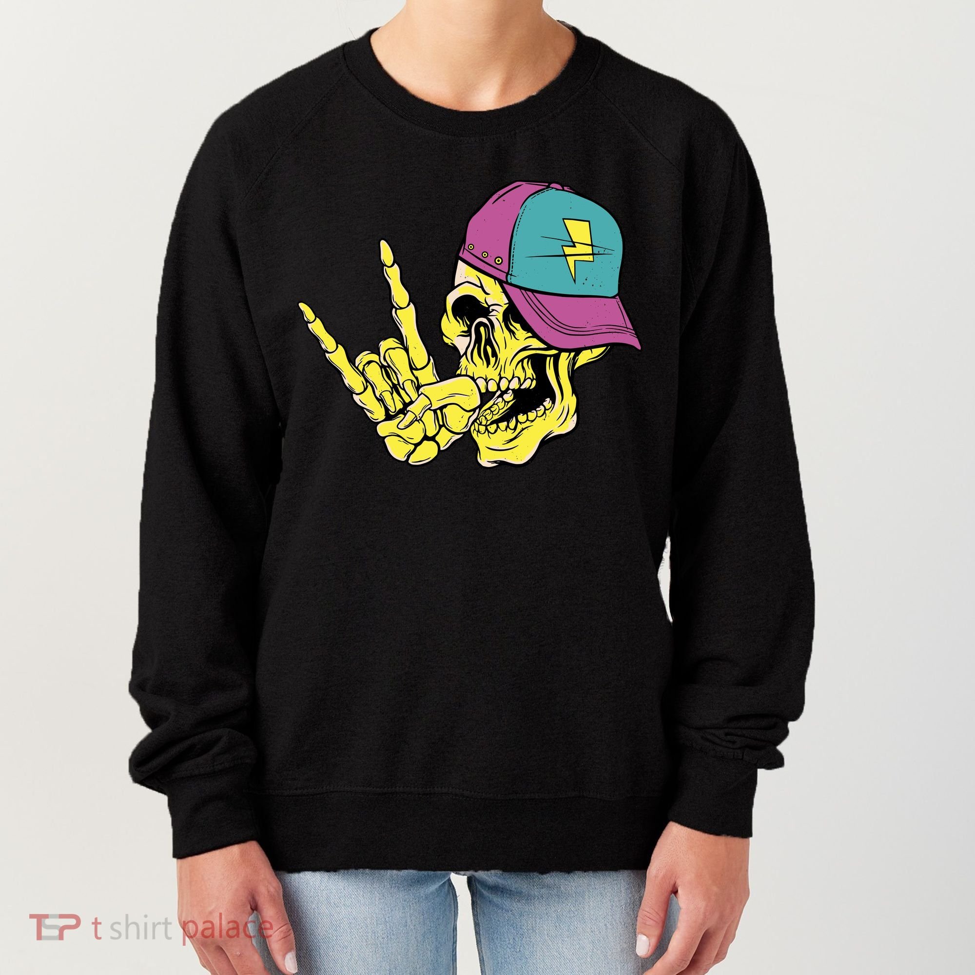 Rock On Cool Skull Women's Sweatshirt