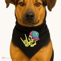 Rock On Cool Skull USA-Made Doggie Bandana thumb 1