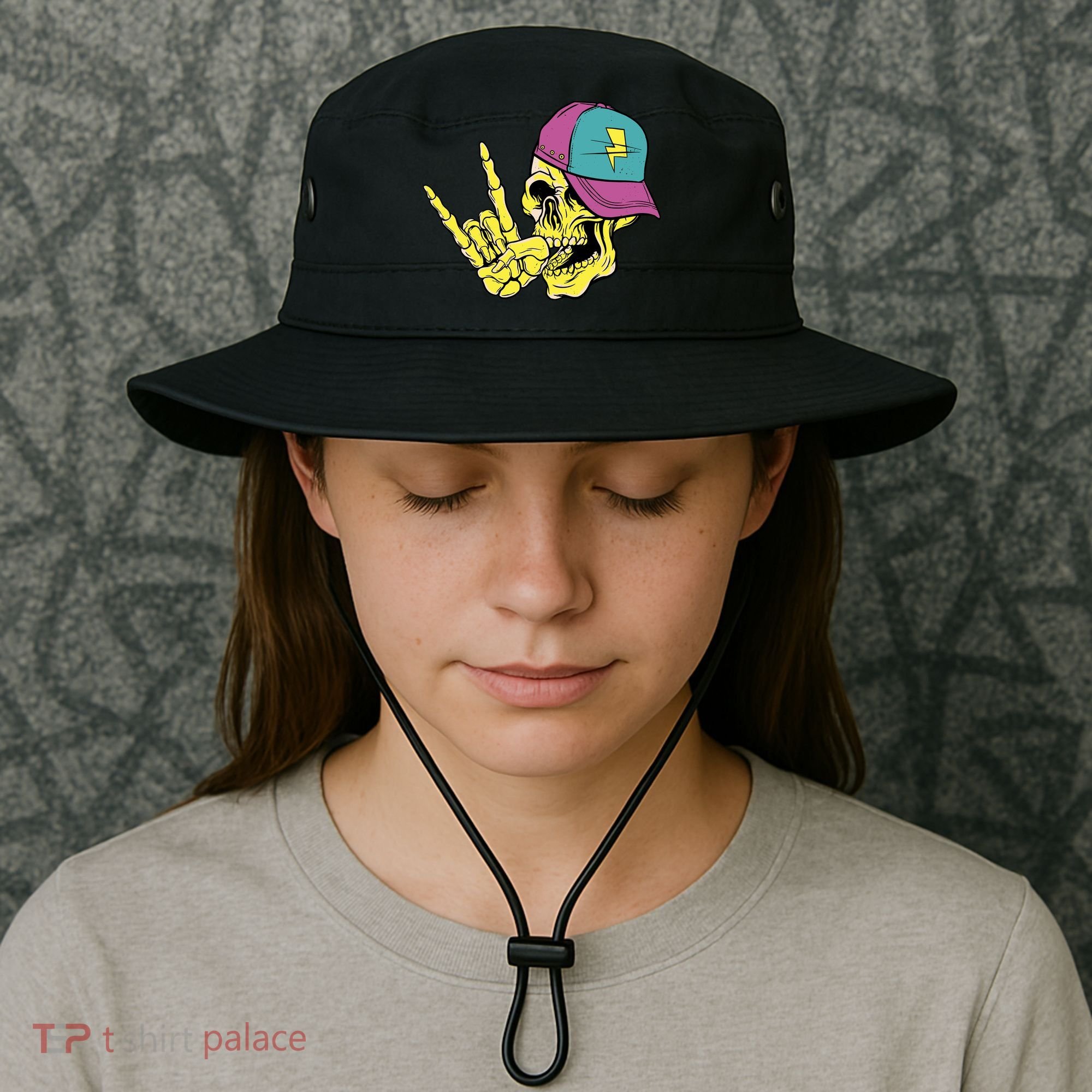 Rock On Cool Skull Bucket Hat