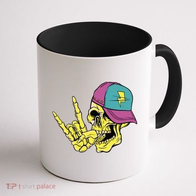 Rock On Cool Skull Coffee Mug back
