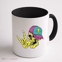 Rock On Cool Skull Coffee Mug thumb 1