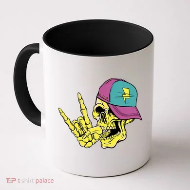 Rock On Cool Skull Coffee Mug