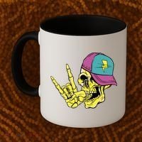 Rock On Cool Skull Coffee Mug thumb 2