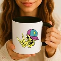 Rock On Cool Skull Coffee Mug thumb 3