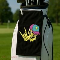 Rock On Cool Skull Golf Towel thumb 2