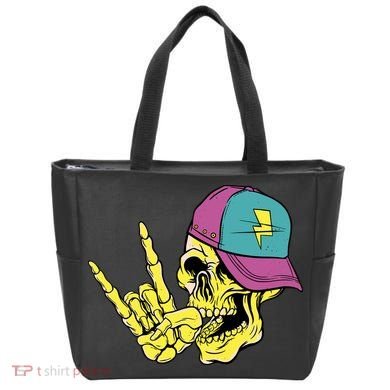 Rock On Cool Skull Tote Bag