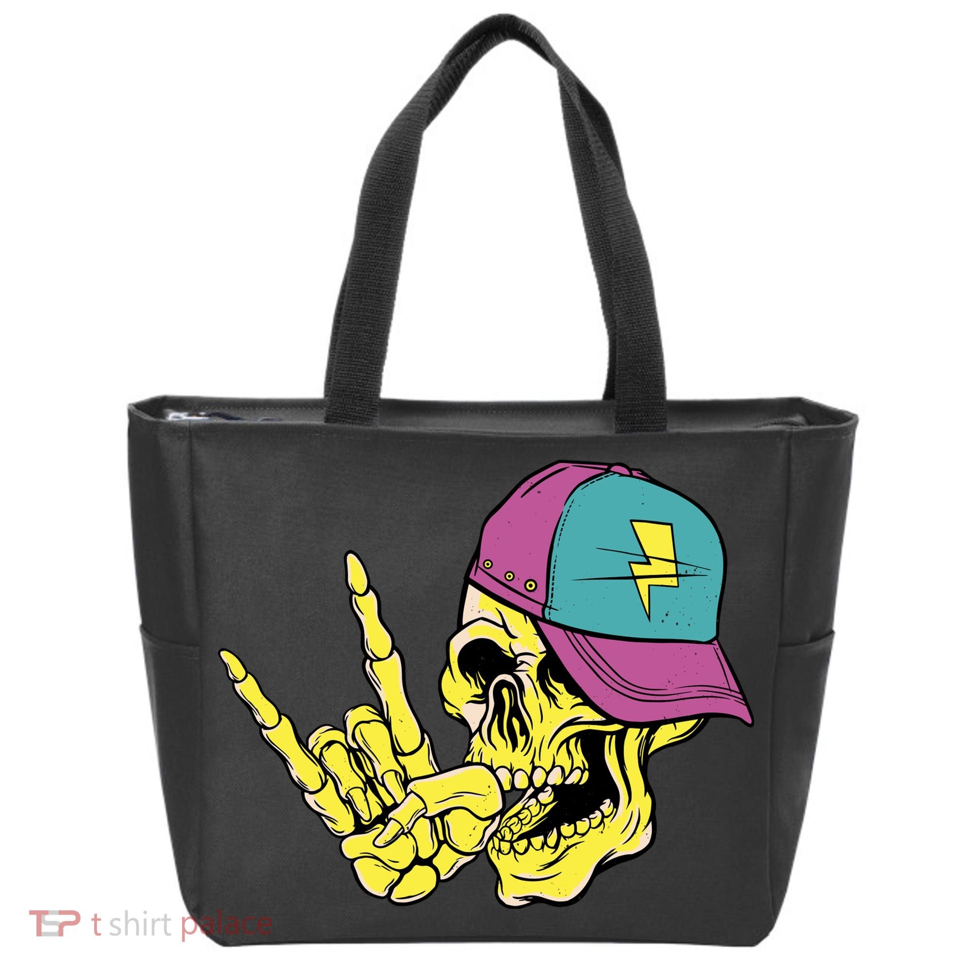 Rock On Cool Skull Tote Bag