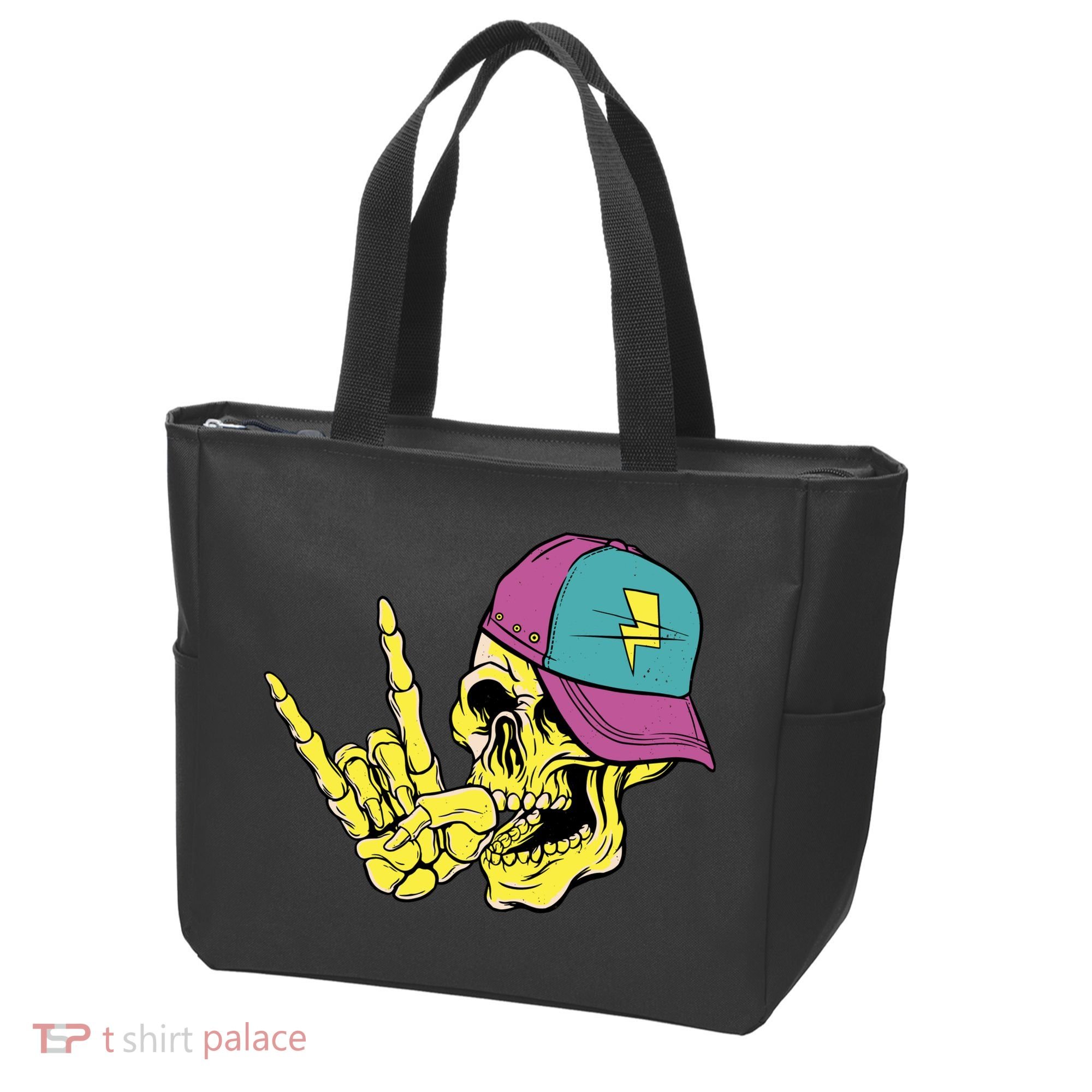 Rock On Cool Skull Tote Bag