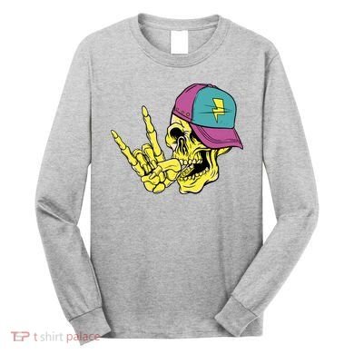 Rock On Cool Skull Long Sleeve Shirt