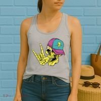 Rock On Cool Skull Women's Tank Top thumb 2