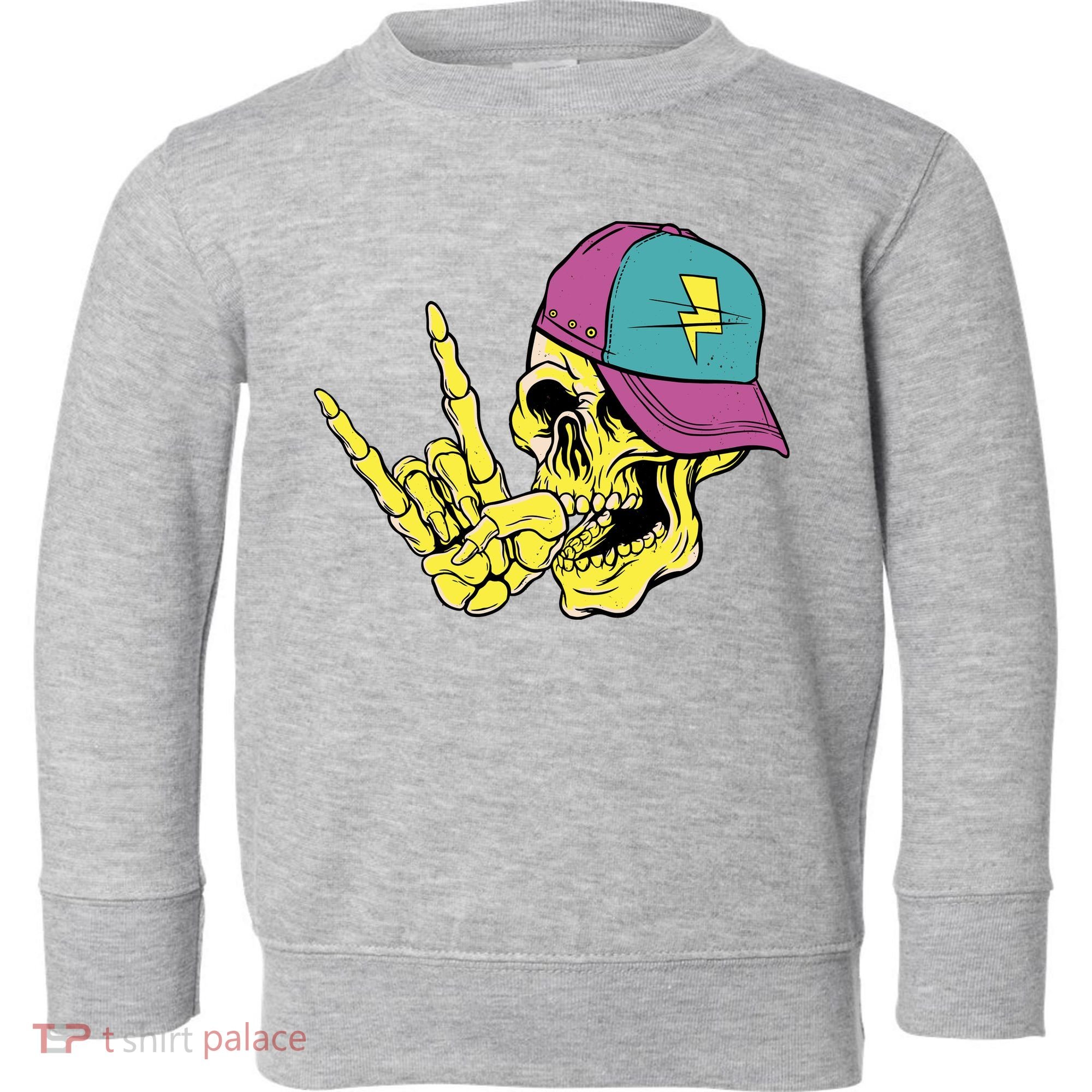 Rock On Cool Skull Toddler Sweatshirt