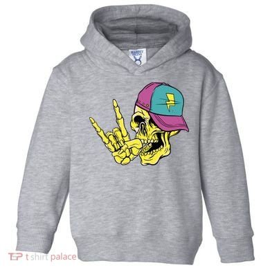 Rock On Cool Skull Toddler Hoodie