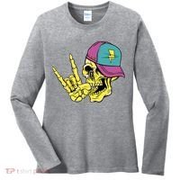 Rock On Cool Skull Women's Long Sleeve Shirt thumb 0