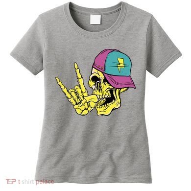 Rock On Cool Skull Women's T-Shirt