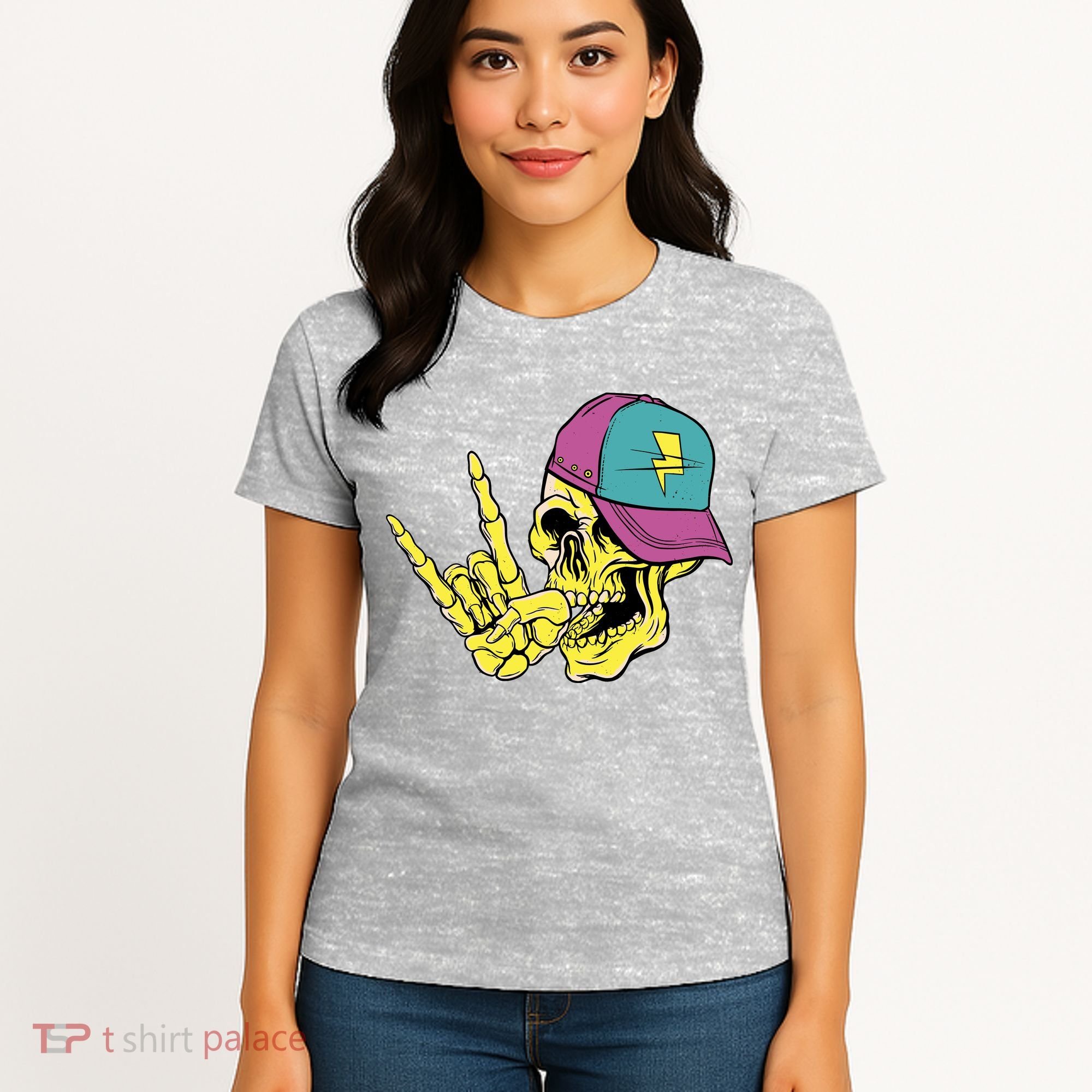 Rock On Cool Skull Women's T-Shirt