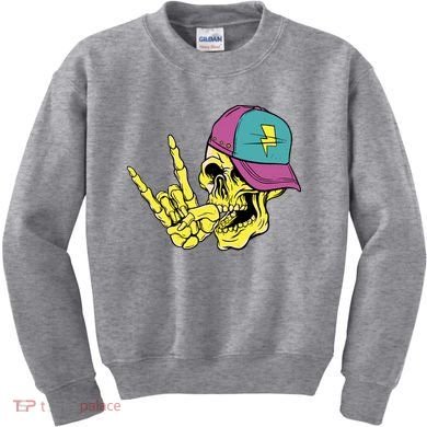 Rock On Cool Skull Kids Sweatshirt