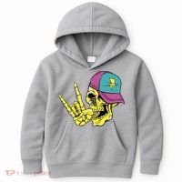 Rock On Cool Skull Kids Hoodie thumb 0
