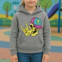 Rock On Cool Skull Kids Hoodie thumb 3