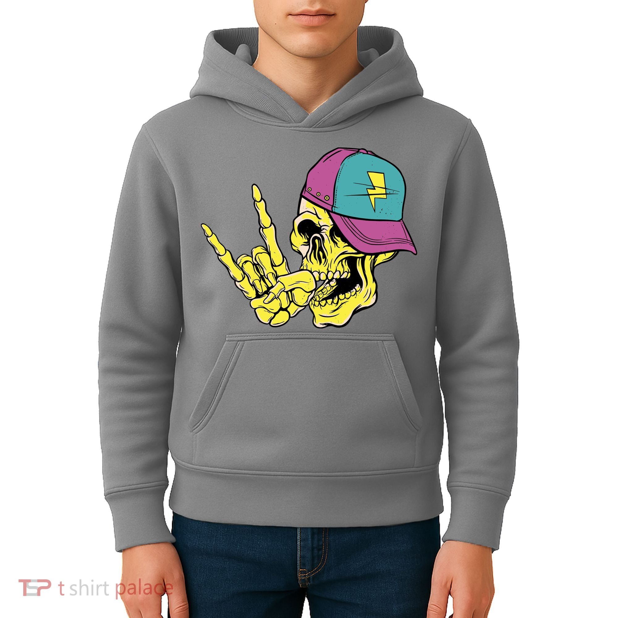 Rock On Cool Skull Kids Hoodie