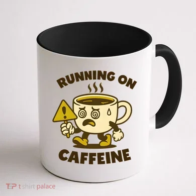 Running On Caffeine Coffee Mug back