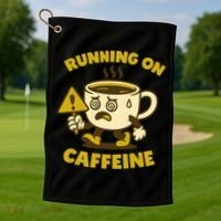 Running On Caffeine Golf Towel thumb 1