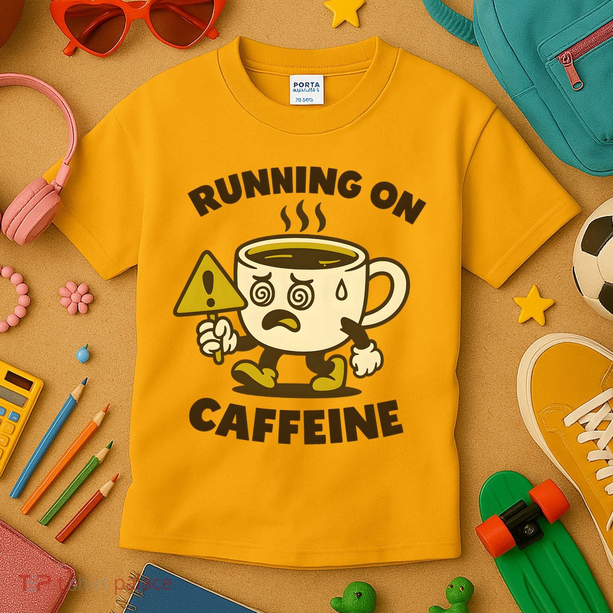 Running On Caffeine Kids T-Shirt