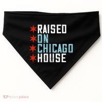 Raised On Chicago House Music Edm Dj Illinois Raver USA-Made Doggie Bandana thumb 0