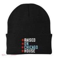 Raised On Chicago House Music Edm Dj Illinois Raver Beanie thumb 0
