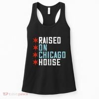Raised On Chicago House Music Edm Dj Illinois Raver Women's Tank Top thumb 0