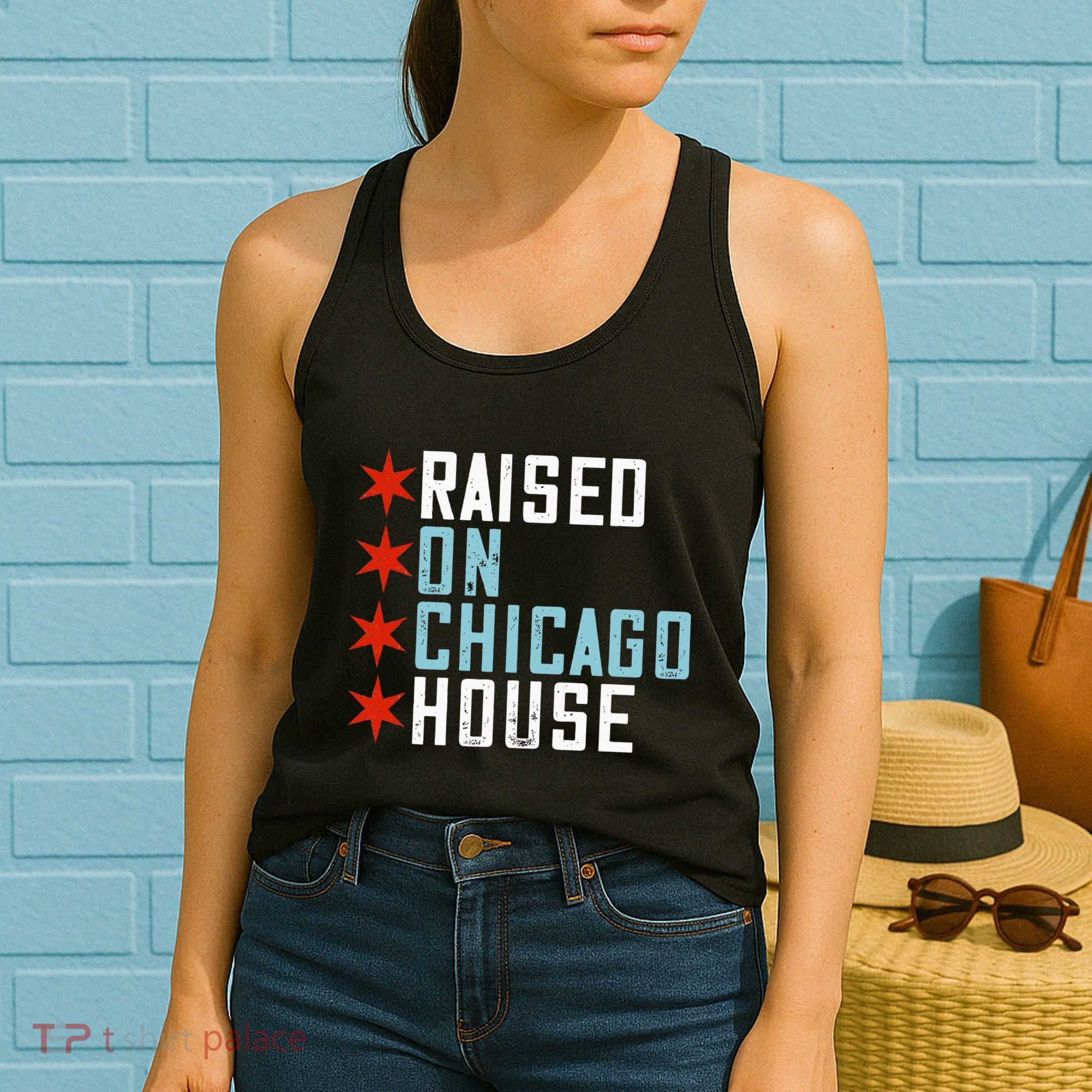Raised On Chicago House Music Edm Dj Illinois Raver Women's Tank Top