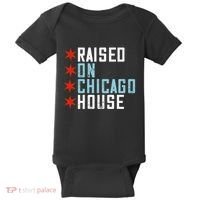 Raised On Chicago House Music Edm Dj Illinois Raver Baby Bodysuit thumb 0