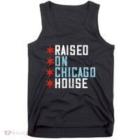 Raised On Chicago House Music Edm Dj Illinois Raver Tank Top thumb 0
