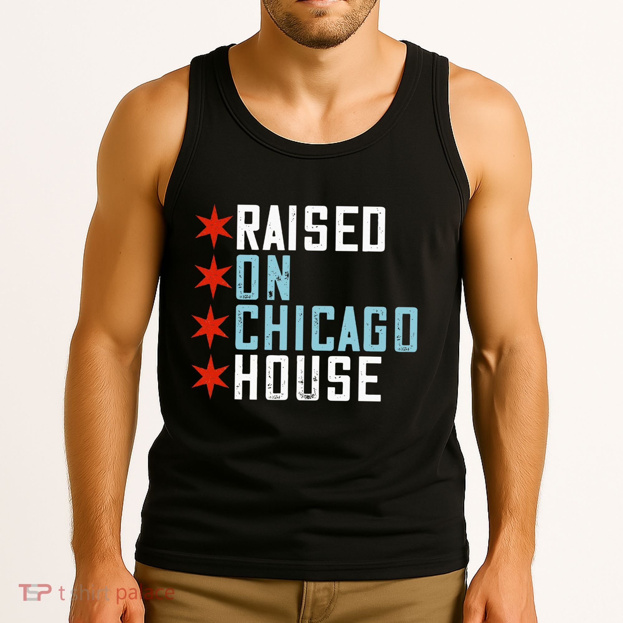 Raised On Chicago House Music Edm Dj Illinois Raver Tank Top