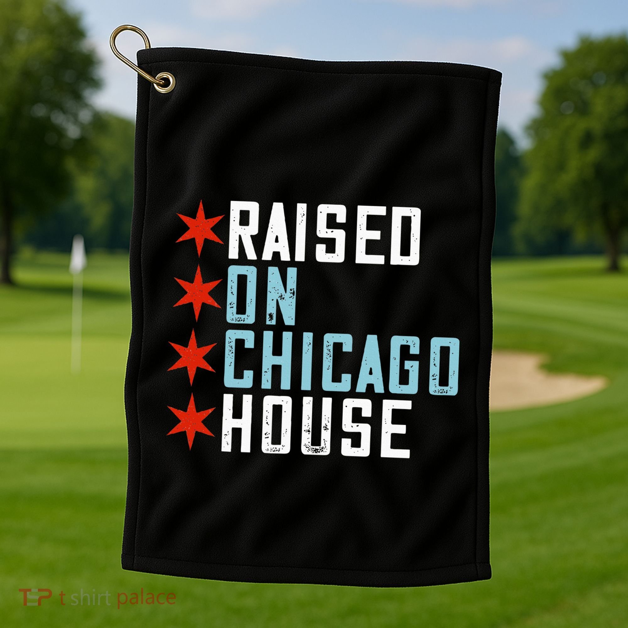 Raised On Chicago House Music Edm Dj Illinois Raver Golf Towel