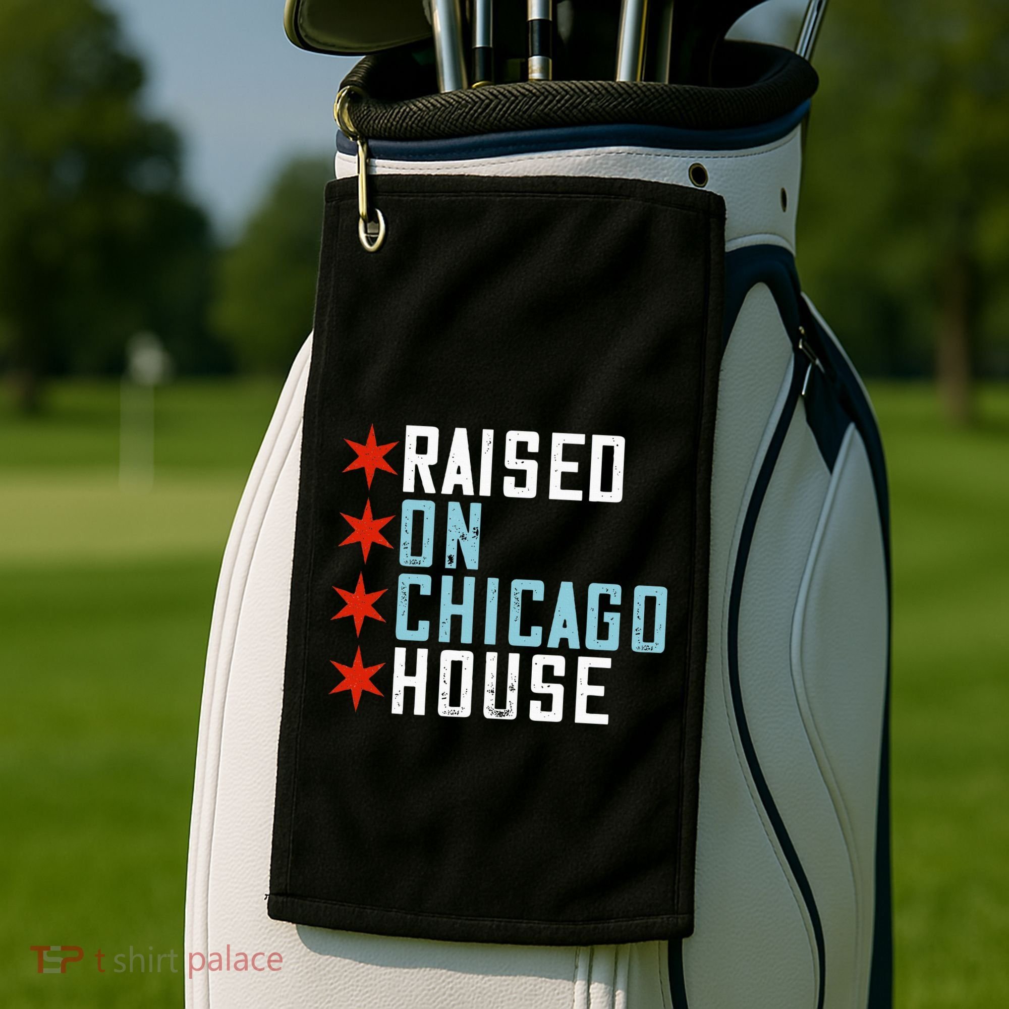 Raised On Chicago House Music Edm Dj Illinois Raver Golf Towel
