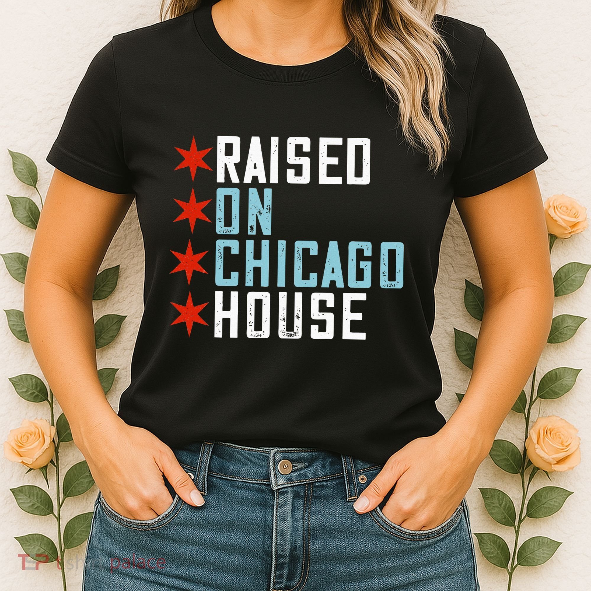 Raised On Chicago House Music Edm Dj Illinois Raver Women's T-Shirt