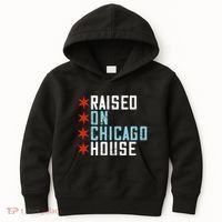 Raised On Chicago House Music Edm Dj Illinois Raver Kids Hoodie thumb 0