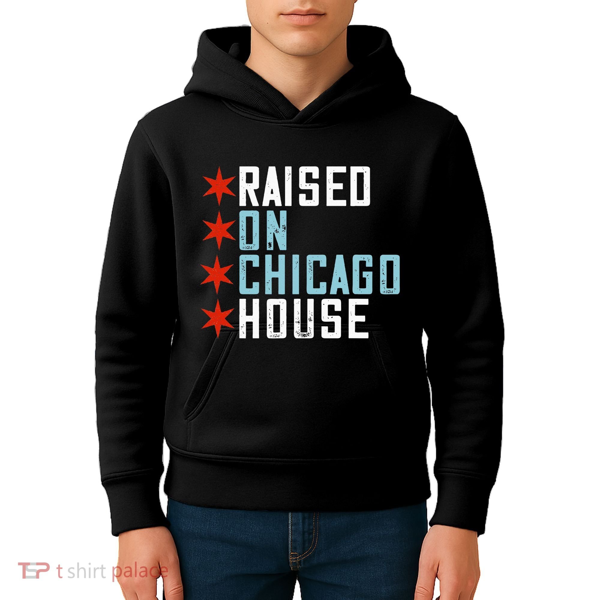 Raised On Chicago House Music Edm Dj Illinois Raver Kids Hoodie