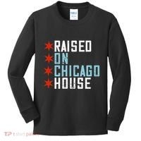 Raised On Chicago House Music Edm Dj Illinois Raver Kids Long Sleeve Shirt thumb 0