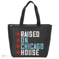 Raised On Chicago House Music Edm Dj Illinois Raver Tote Bag thumb 0
