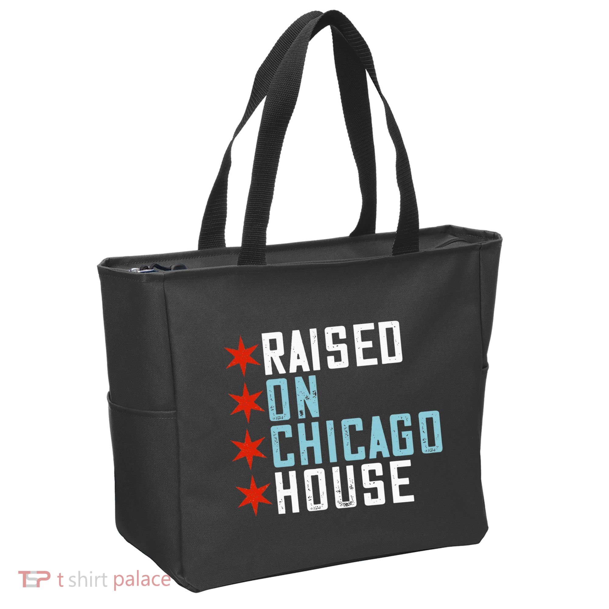 Raised On Chicago House Music Edm Dj Illinois Raver Tote Bag