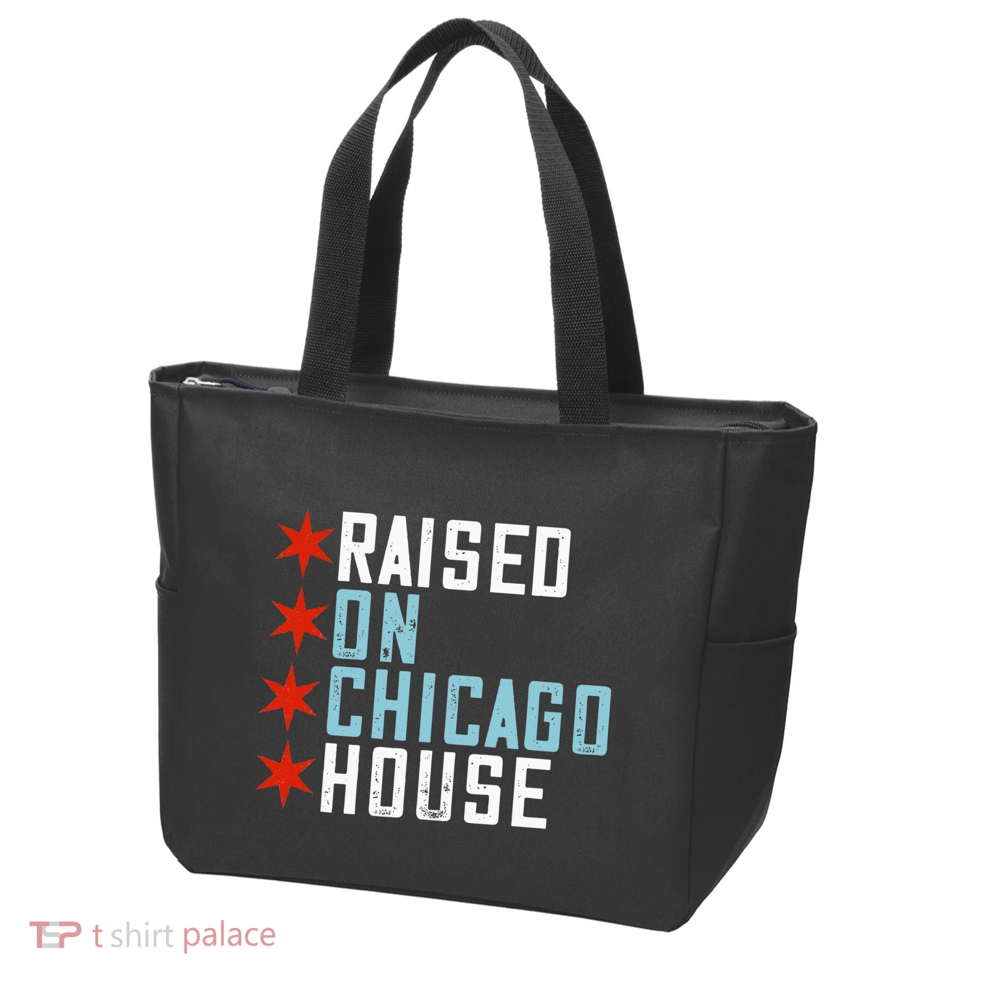 Raised On Chicago House Music Edm Dj Illinois Raver Tote Bag