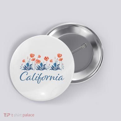 Row Of California Poppies Button