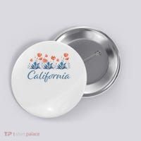 Row Of California Poppies Button thumb 0